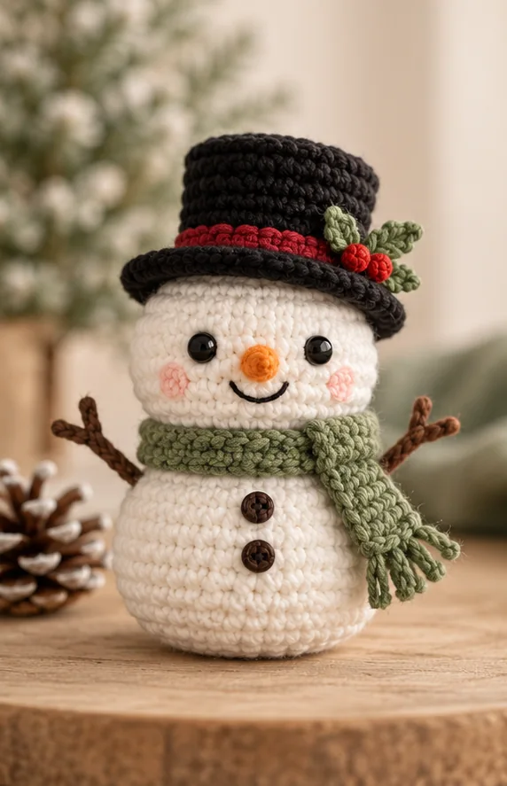 Illustrazione editoriale: Piccolo pupazzo di neve con cappello