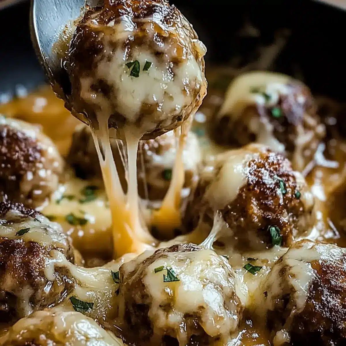 Cheesy French Onion Meatballs