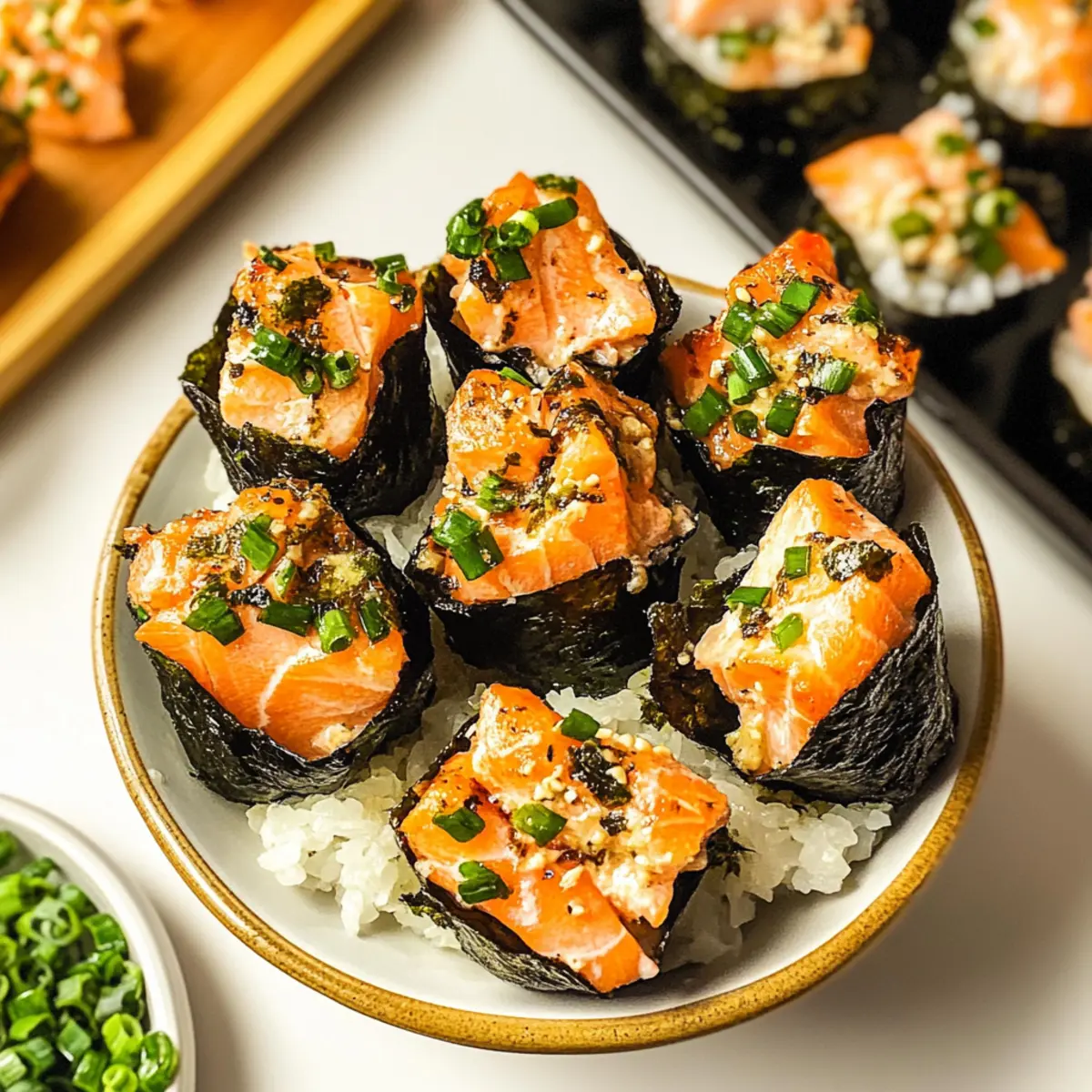 Baked Salmon Sushi Cups