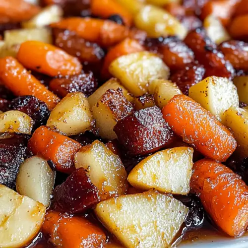 Maple Dijon Roasted Apples & Carrots Delight
