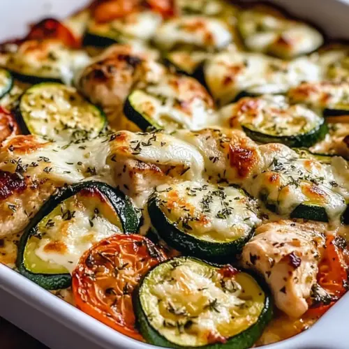 Mediterranean Chicken Zucchini Bake