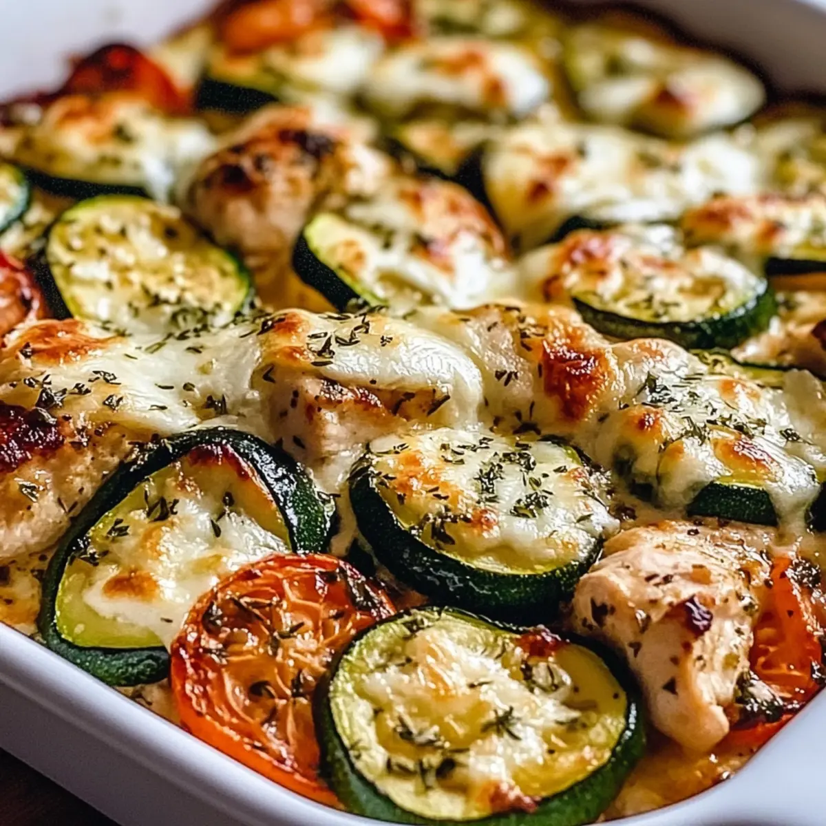 Mediterranean Chicken Zucchini Bake