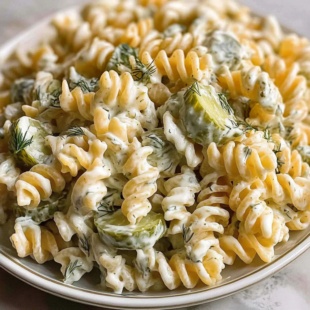 Simple Dill Pickle Pasta Salad
