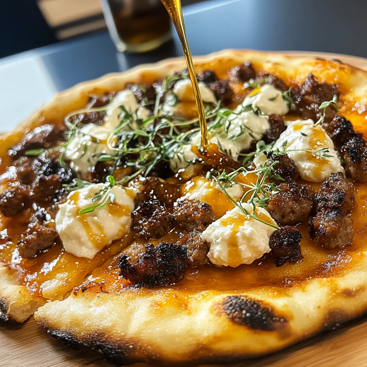 Sausage Ricotta Honey Hot Pizza