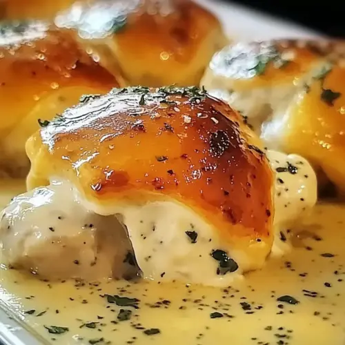 Chicken Pillows with Garlic Parmesan Sauce