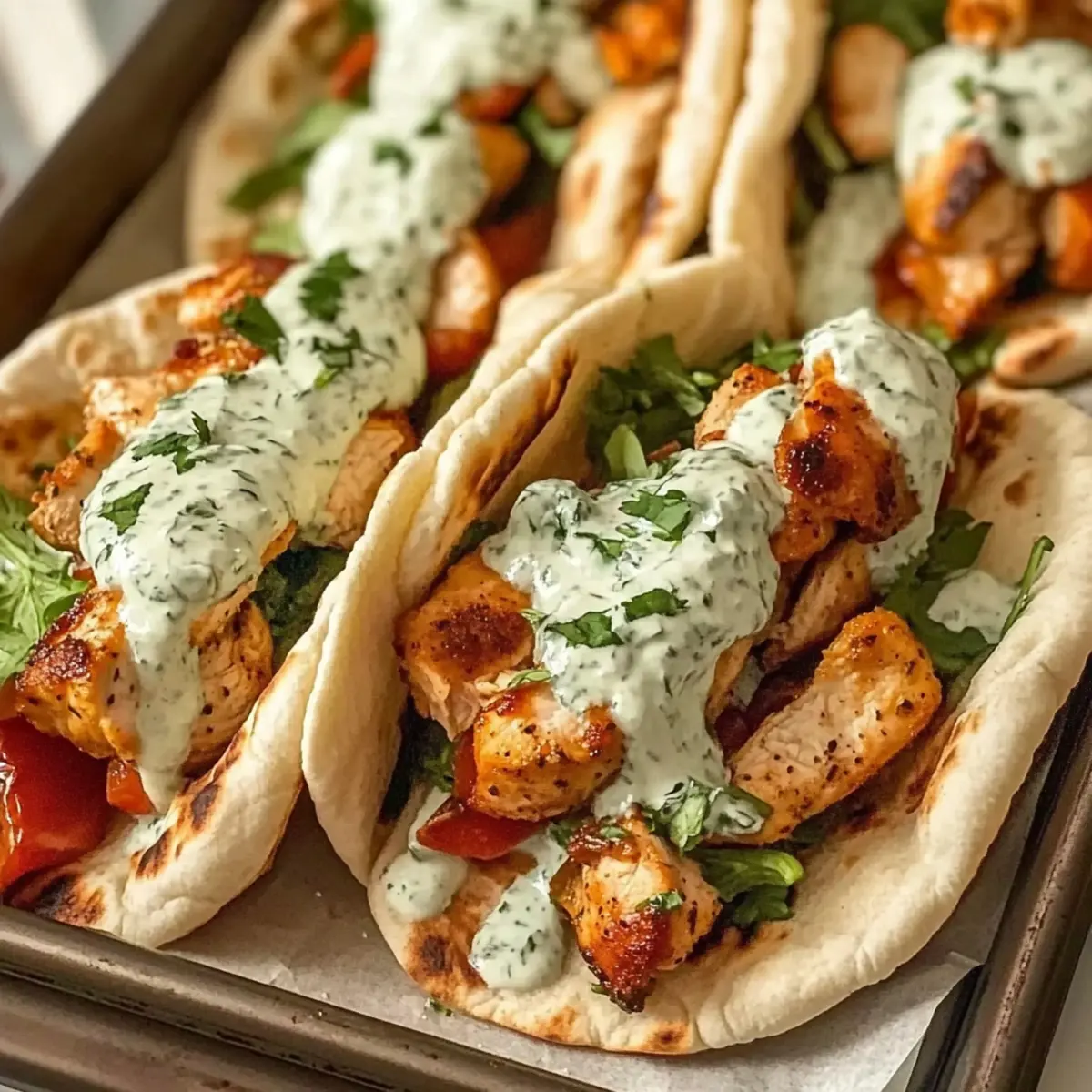 Sheet Pan Chicken Pitas
