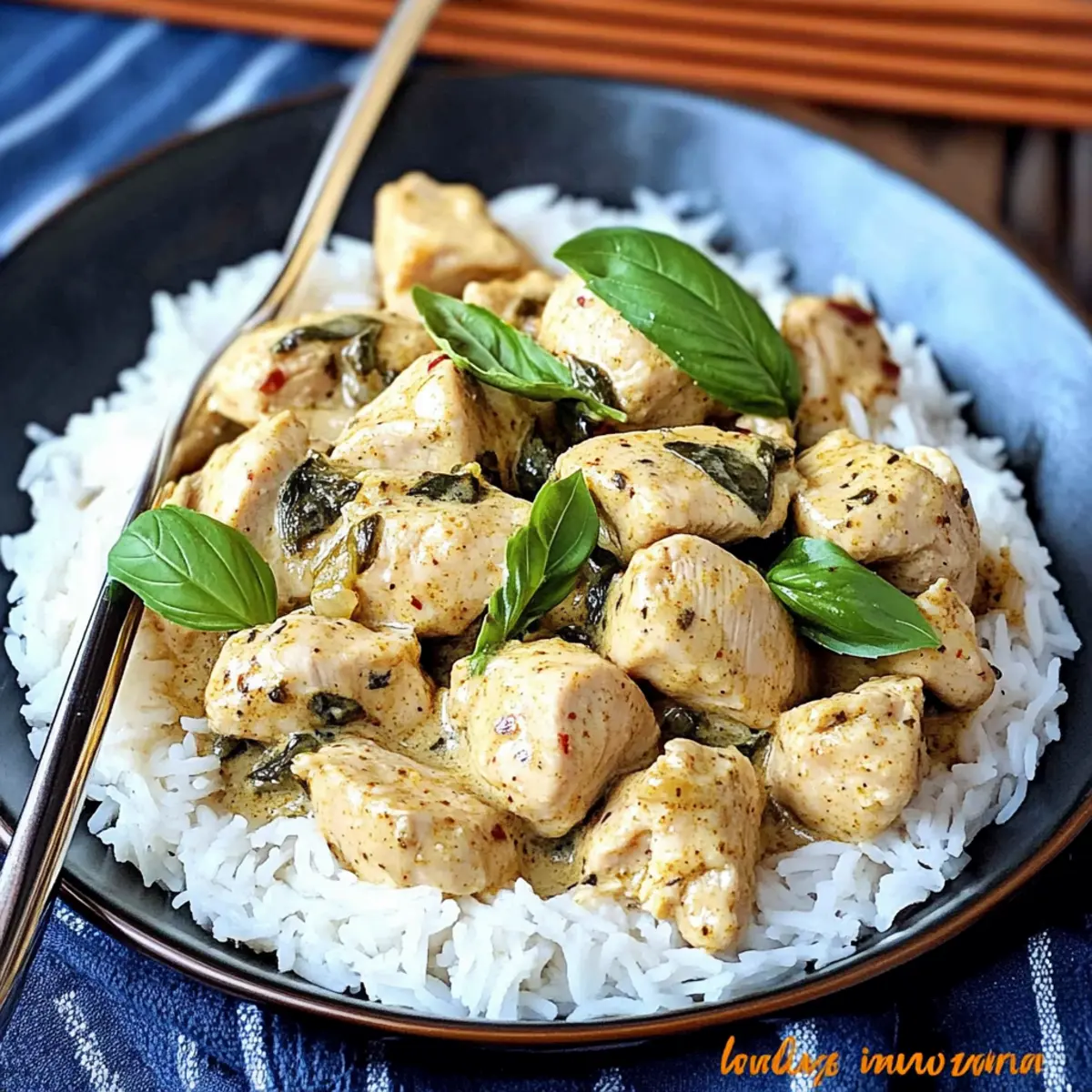 Basil Chicken with Coconut Curry Sauce